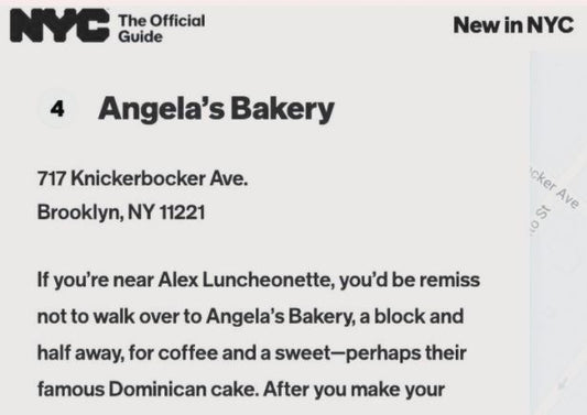 Angela’s Bakery Voted A Must in NYC